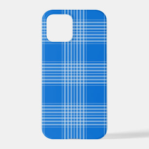 Ruitjes-tartan-schaakbord-blauw-behang iPhone 12 Pro Hoesje