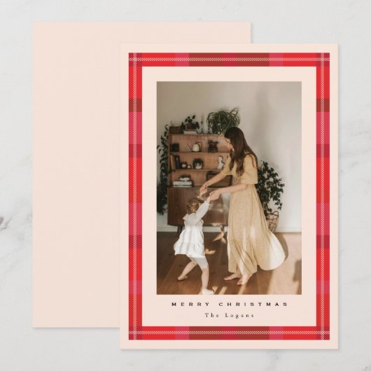 ruitpatroon frame feestdagenkaart (Voorkant / Achterkant)