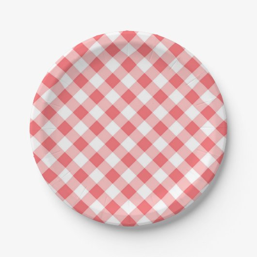 Ruitpatroon Papieren Bordje (Voorkant)