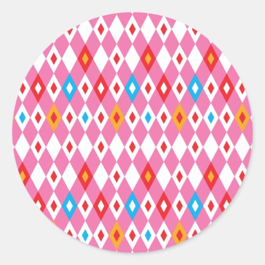 Ruitpatroon Ronde Sticker (Voorkant)