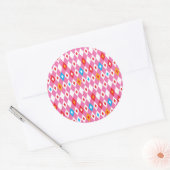 Ruitpatroon Ronde Sticker (Envelop)