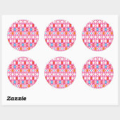 Ruitpatroon Ronde Sticker (Vel)