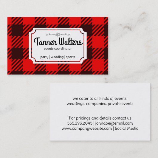 ruitpatroon visitekaartje (Voorkant / Achterkant)