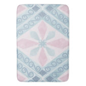 ruitvormig blauw patroon badmat (Voorkant Verticaal)