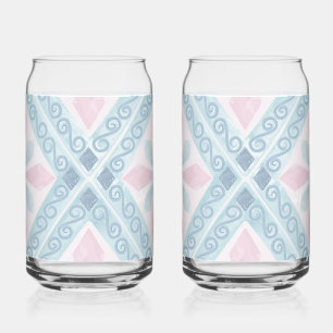 ruitvormig blauw patroon blikvorm glas