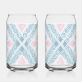 ruitvormig blauw patroon blikvorm glas (Achterkant)
