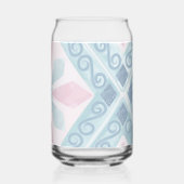 ruitvormig blauw patroon blikvorm glas (Achterkant)