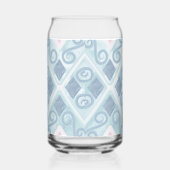 ruitvormig blauw patroon blikvorm glas (Rechts)