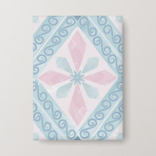 ruitvormig blauw patroon button