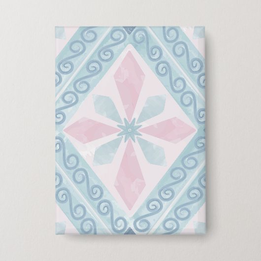 ruitvormig blauw patroon button (Voorkant)