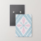 ruitvormig blauw patroon button (Voorkant / Achterkant)