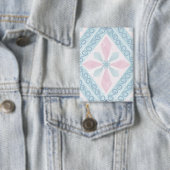 ruitvormig blauw patroon button (Insitu)