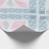 ruitvormig blauw patroon cadeaupapier (Hoek)