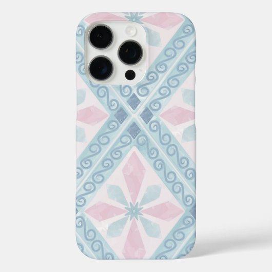 ruitvormig blauw patroon Case-Mate iPhone case (Achterkant)