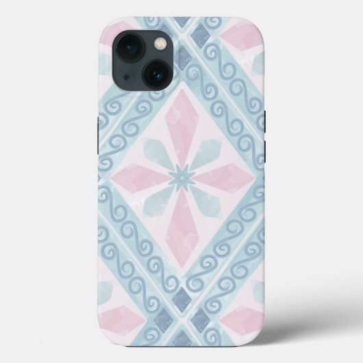 ruitvormig blauw patroon Case-Mate iPhone case (Achterkant)