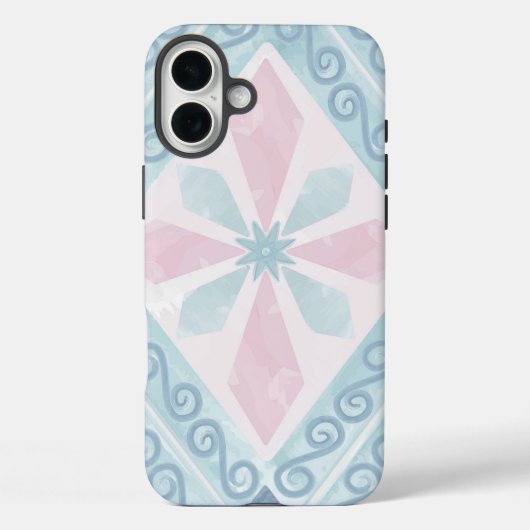 ruitvormig blauw patroon Case-Mate iPhone case (Achterkant)