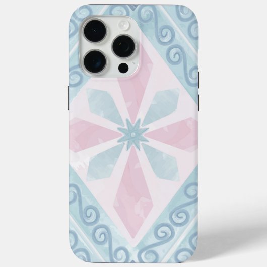 ruitvormig blauw patroon Case-Mate iPhone case (Achterkant)