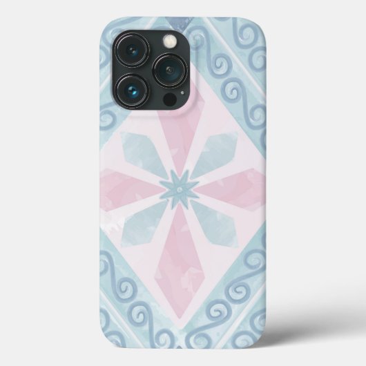 ruitvormig blauw patroon Case-Mate iPhone case (Achterkant)