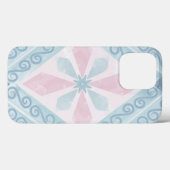 ruitvormig blauw patroon Case-Mate iPhone case (Achterkant (horizontaal))