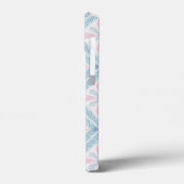 ruitvormig blauw patroon Case-Mate iPhone case (Achterkant / Links)