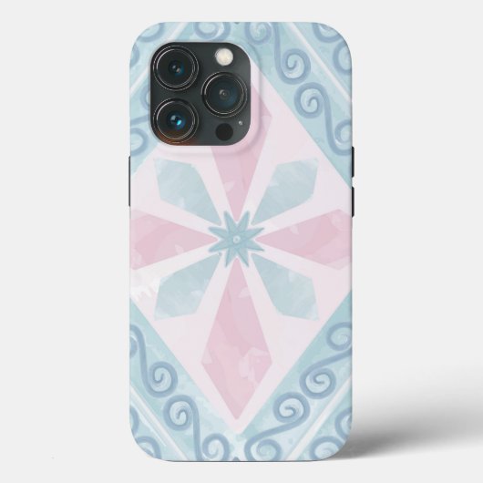 ruitvormig blauw patroon Case-Mate iPhone case (Achterkant)