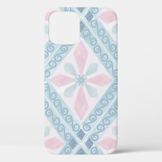 ruitvormig blauw patroon Case-Mate iPhone case (Achterkant)