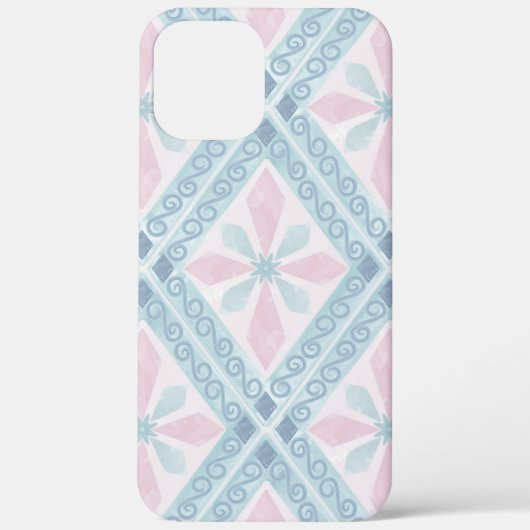 ruitvormig blauw patroon Case-Mate iPhone case (Achterkant)