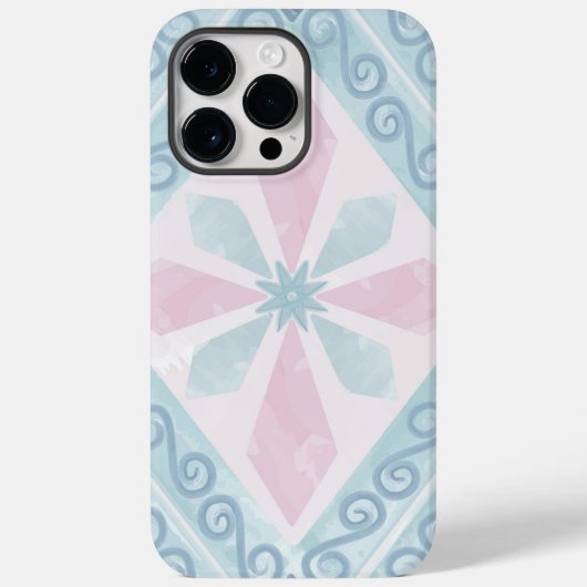 ruitvormig blauw patroon Case-Mate iPhone case (Achterkant)