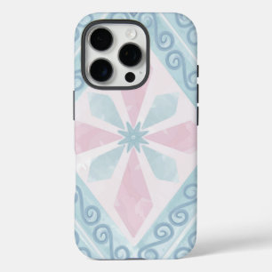 ruitvormig blauw patroon iPhone 16 pro hoesje