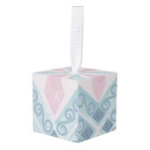 ruitvormig blauw patroon decoratie (Voorkant hoekig)