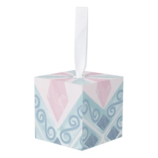 ruitvormig blauw patroon decoratie (Voorkant hoekig)