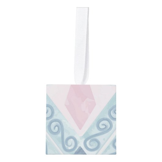 ruitvormig blauw patroon decoratie (Voorkant)