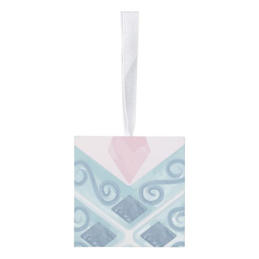 ruitvormig blauw patroon decoratie (Rechts)