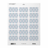ruitvormig blauw patroon etiket (Full Sheet)