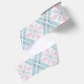 ruitvormig blauw patroon grosgrain lint (Achterkant)