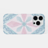 ruitvormig blauw patroon iPhone hoesje (Achterkant horizontaal)