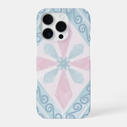 ruitvormig blauw patroon iPhone hoesje (Achterkant)