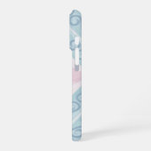 ruitvormig blauw patroon iPhone hoesje (Linkerkant)