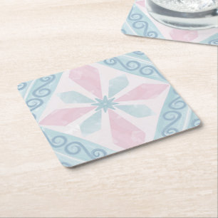 ruitvormig blauw patroon kartonnen onderzetters