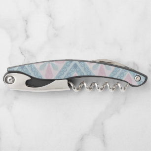 ruitvormig blauw patroon kurkentrekker