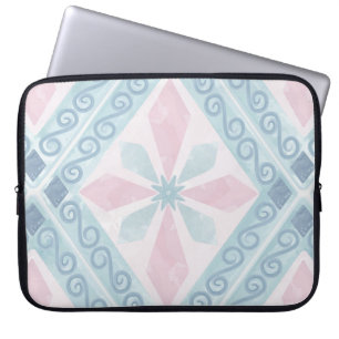 ruitvormig blauw patroon laptop sleeve