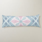 ruitvormig blauw patroon lichaamskussen (Achterkant)