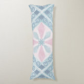 ruitvormig blauw patroon lichaamskussen (Voorkant Verticaal)