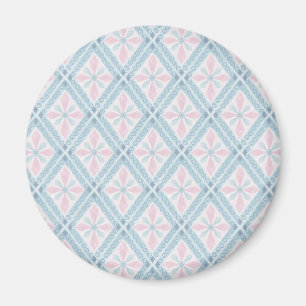 ruitvormig blauw patroon magneet