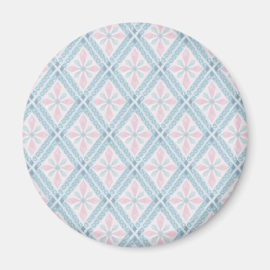 ruitvormig blauw patroon magneet (Voorkant)