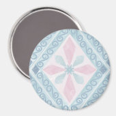 ruitvormig blauw patroon magneet (Voorkant / Achterkant)