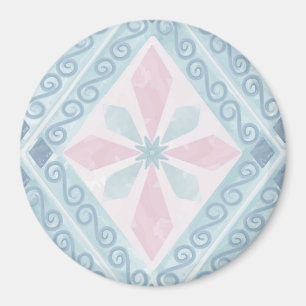 ruitvormig blauw patroon magneet