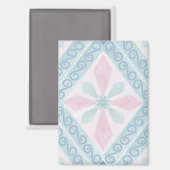 ruitvormig blauw patroon magneet (Voorkant / Achterkant)