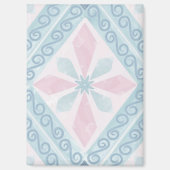 ruitvormig blauw patroon magneet (Voorkant)
