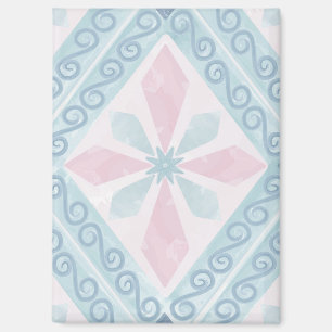 ruitvormig blauw patroon magneet
